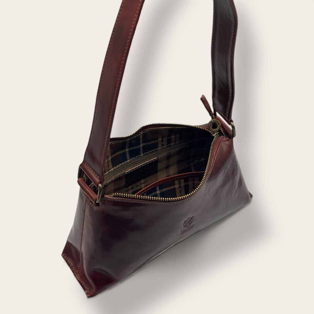 Borsa Novella Marrone in vera pelle | Florence Italy