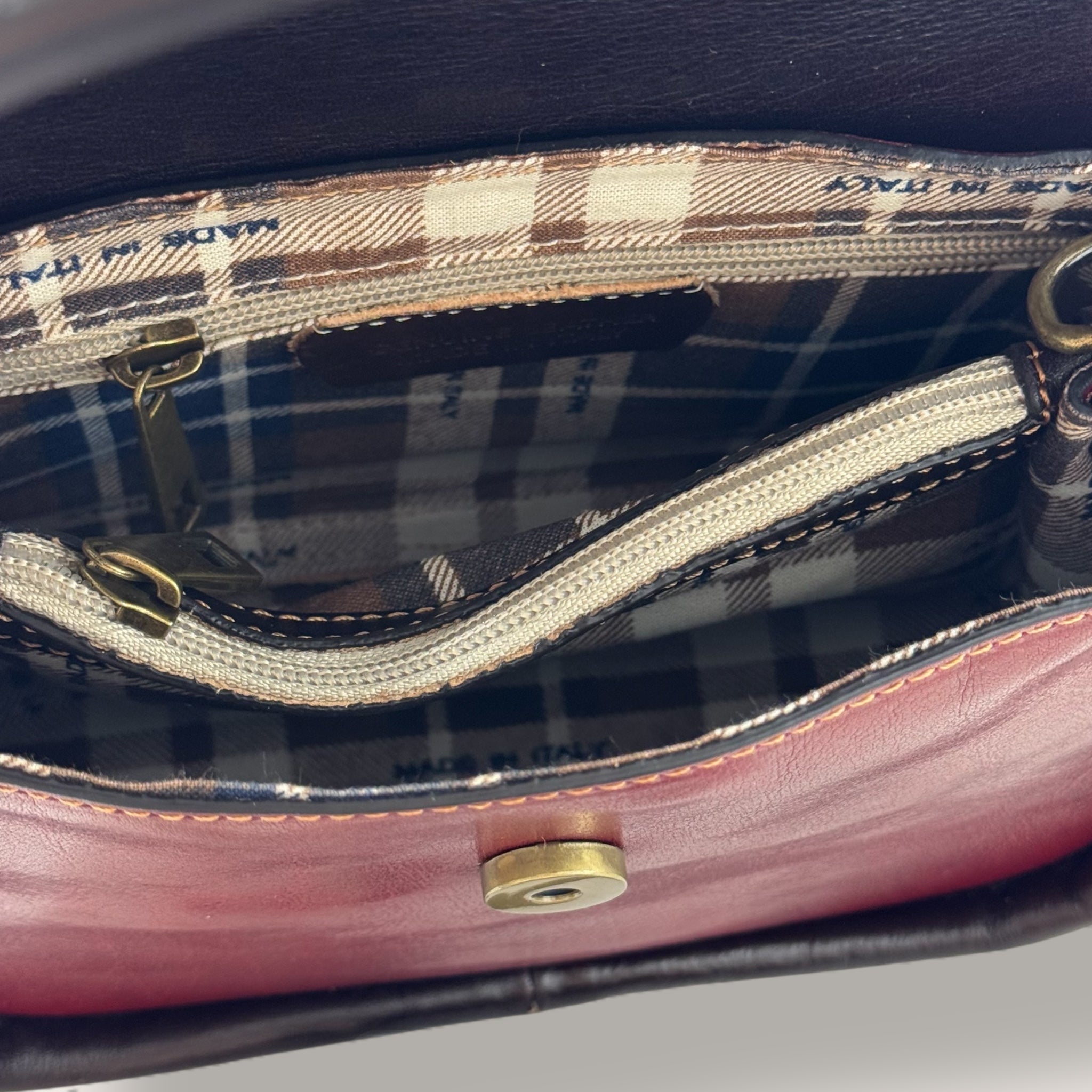 Borsa "Venere" Bordeaux e marrone - Florence Italy