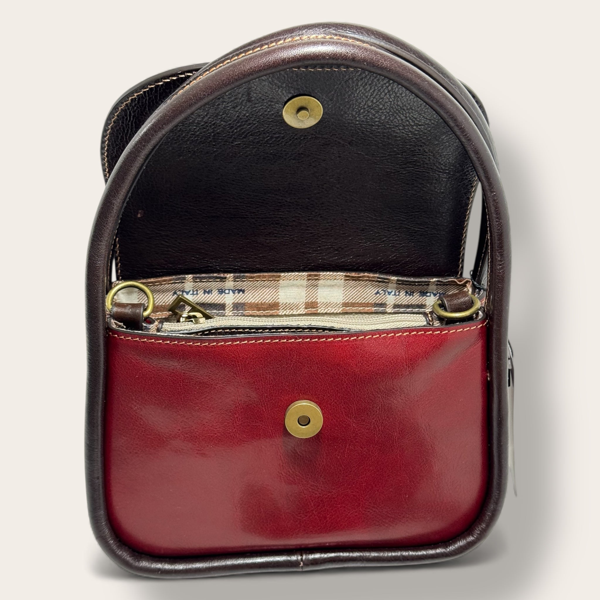 Borsa "Venere" Bordeaux e marrone - Florence Italy