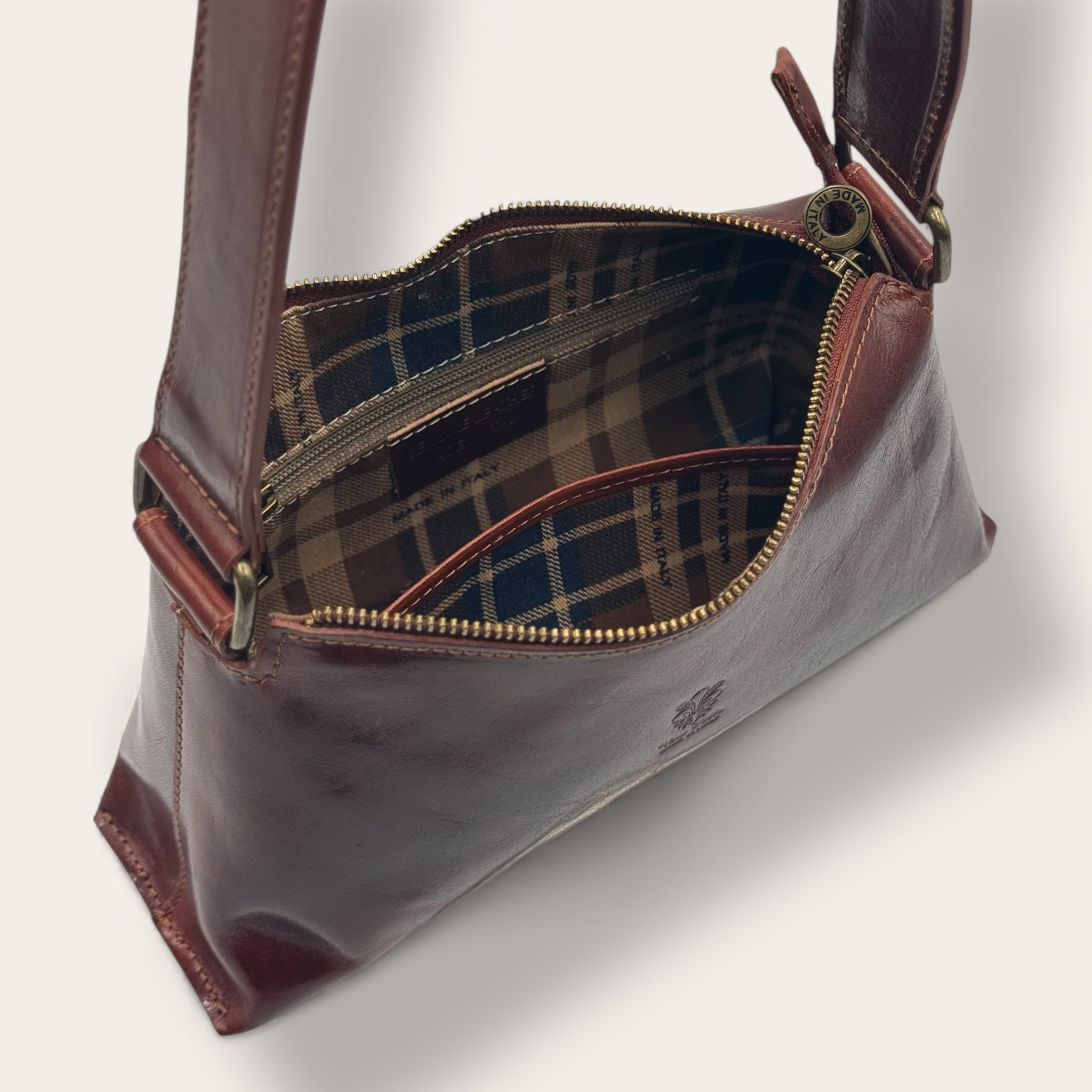 Borsa Novella Marrone in vera pelle | Florence Italy