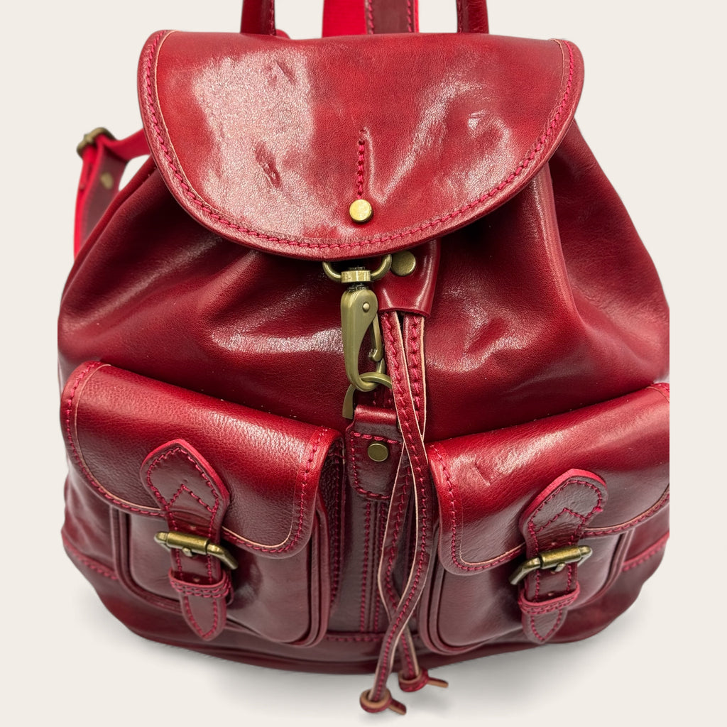 Zaino Firenze – Zaino bordeaux in Vera Pelle Artigianale | Made in Italy