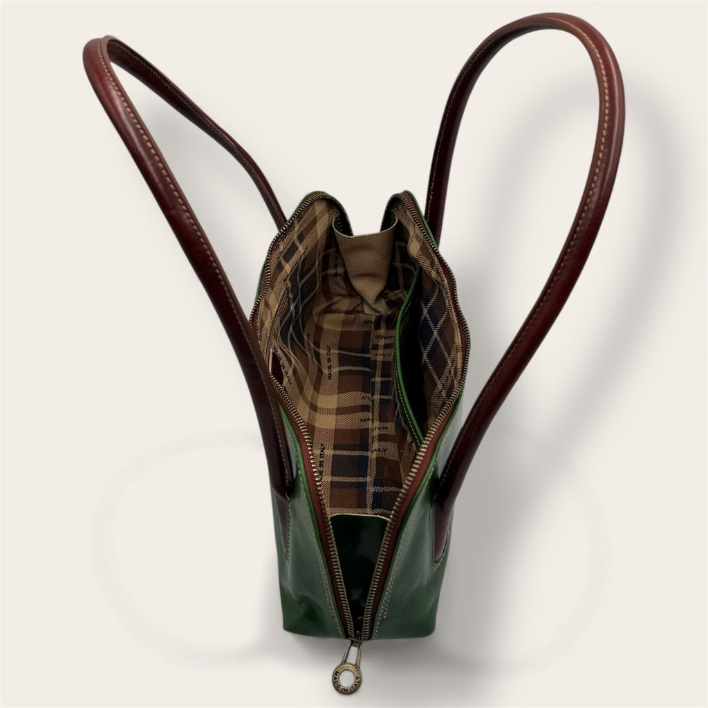 Borsa "Lungarno" verde e marrone - Florence Italy