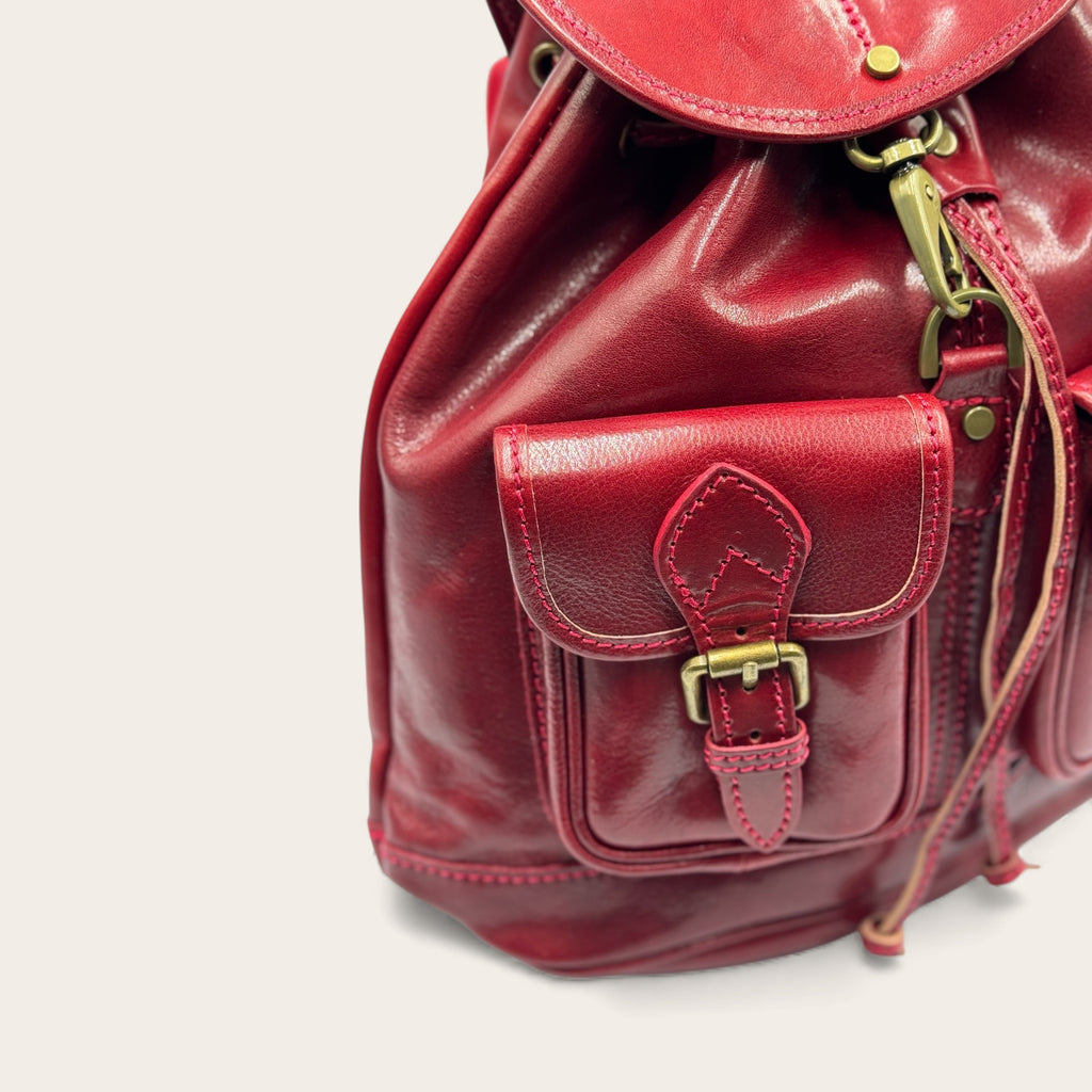 Zaino Firenze – Zaino bordeaux in Vera Pelle Artigianale | Made in Italy