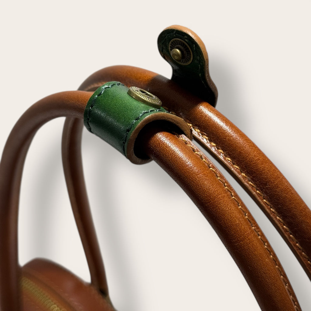 Florence Italy – Tornabuoni Verde con Manico Cuoio | Borsa in Pelle Made in Italy