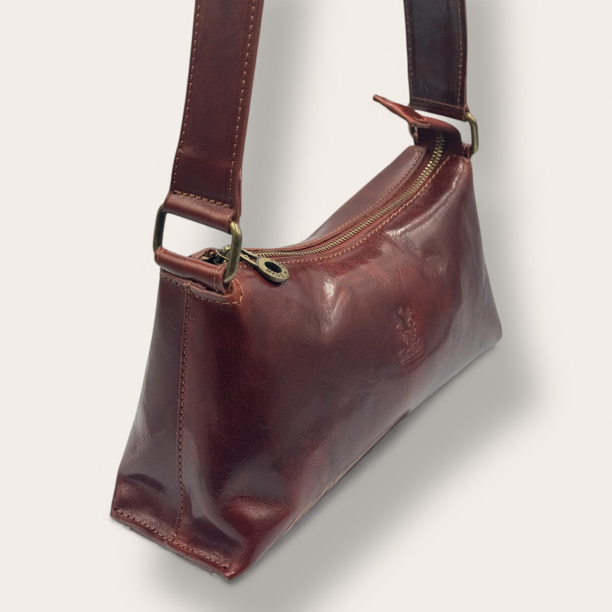 Borsa Novella Marrone in vera pelle | Florence Italy