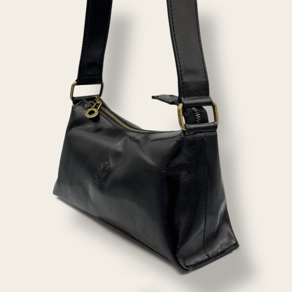 Borsa Novella Nera in vera pelle | Florence Italy