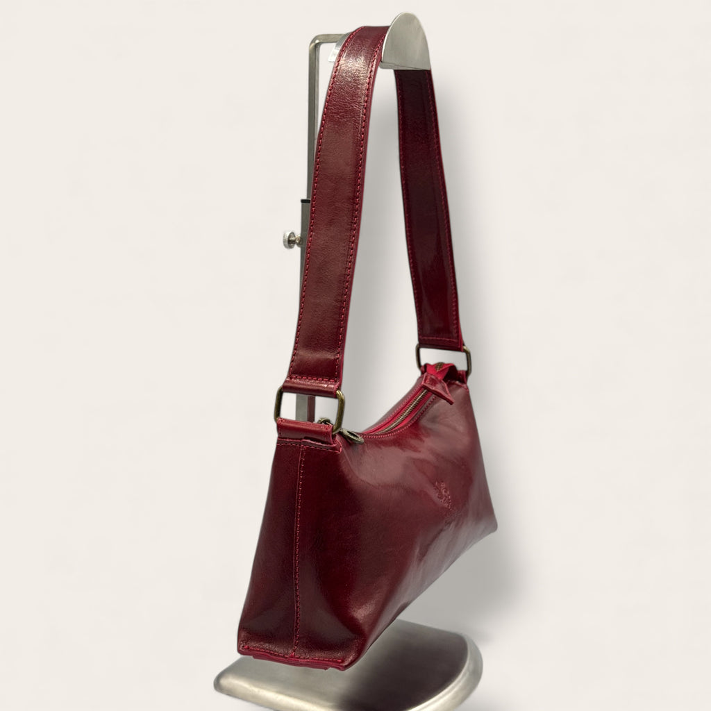 Borsa Novella Bordeaux in vera pelle | Florence Italy
