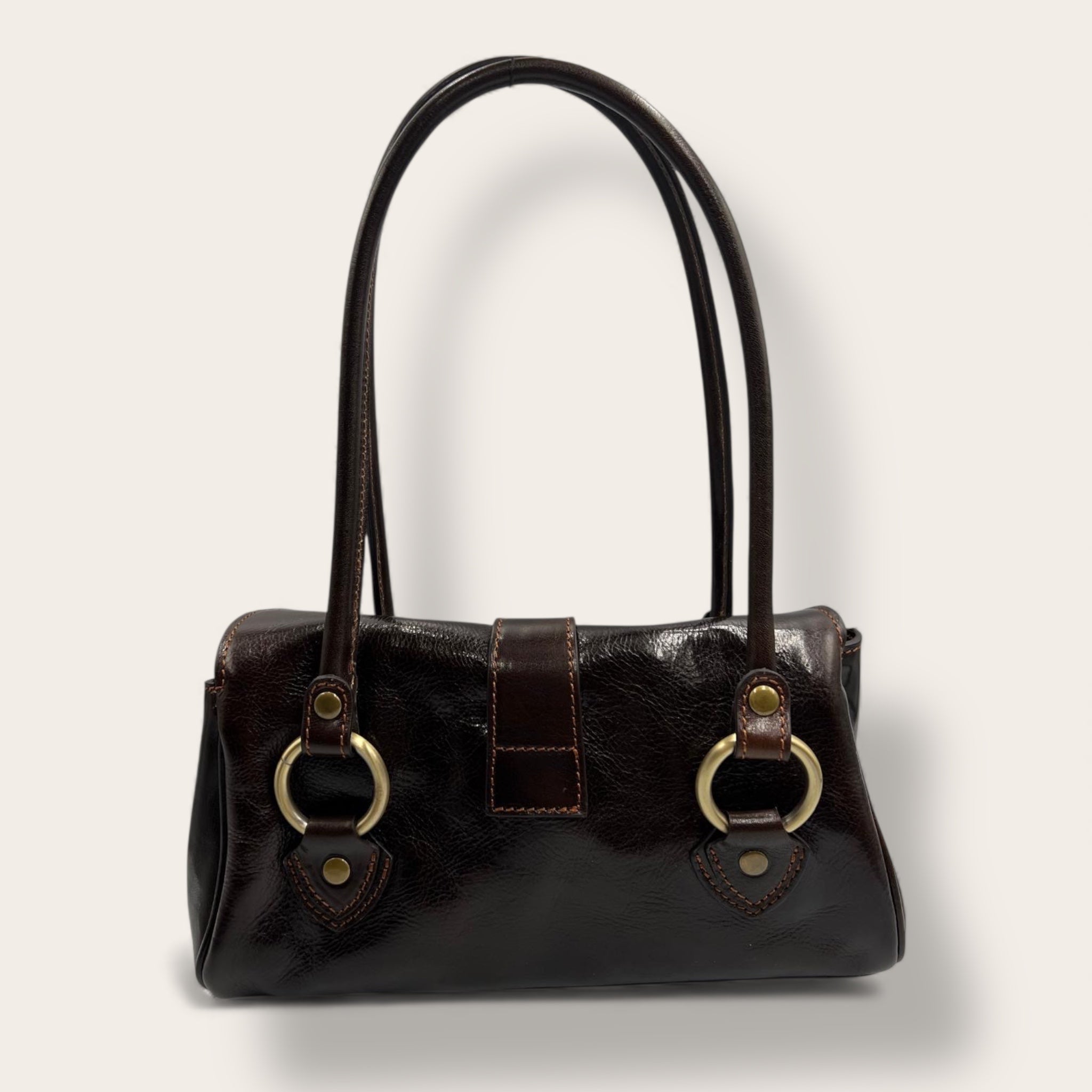 Giglio – Borsa in Pelle Pieno Fiore Testa di Moro | Florence Italy