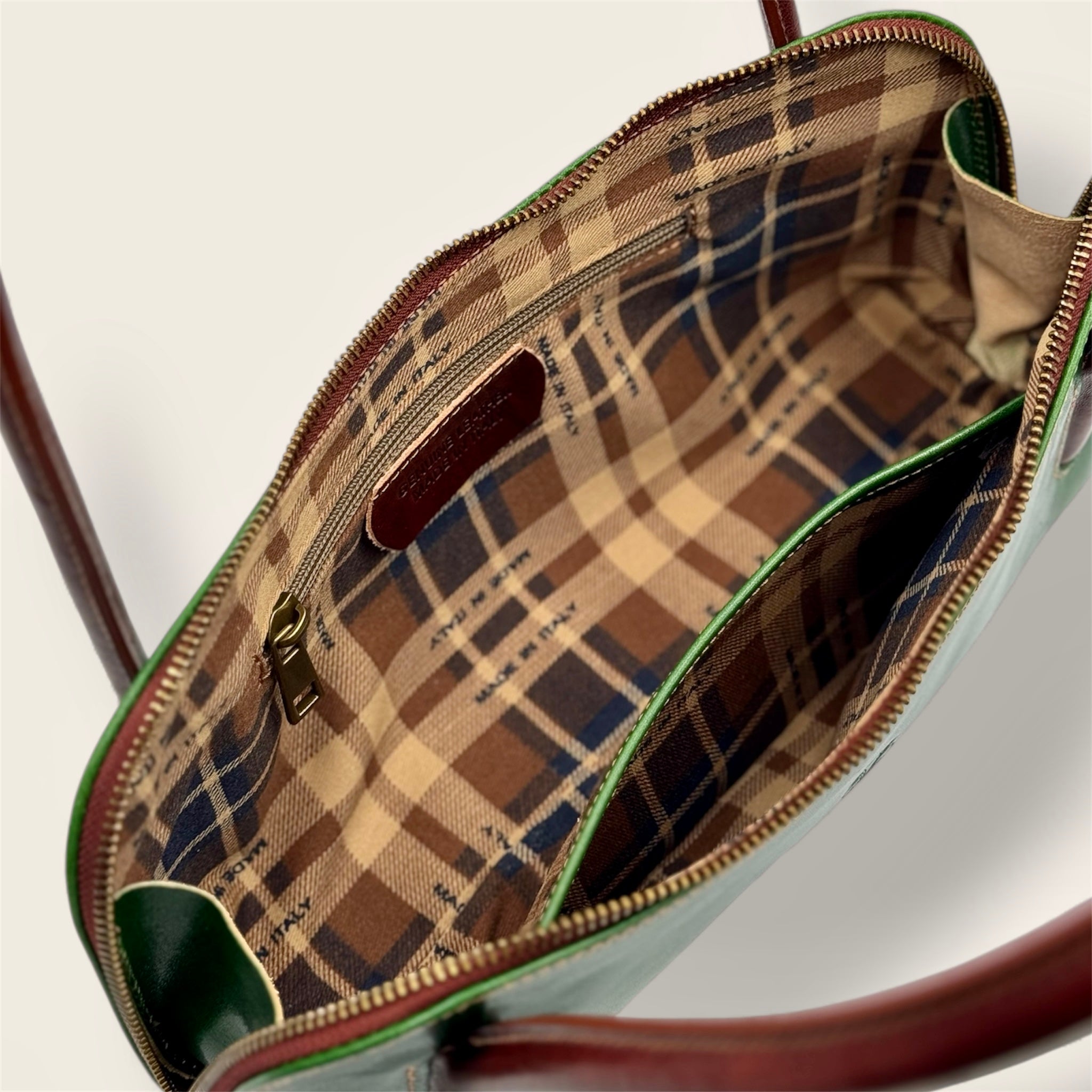 Borsa "Lungarno" verde e marrone - Florence Italy