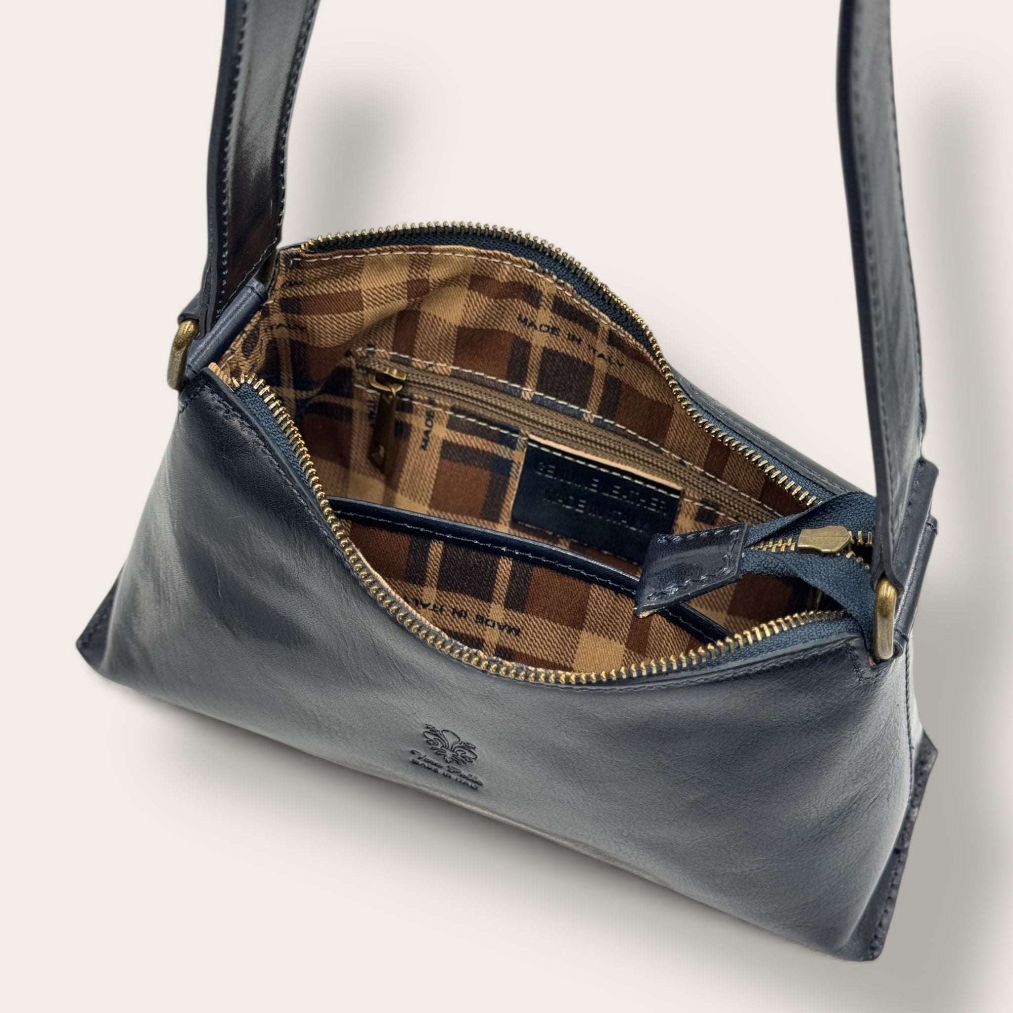 Borsa Novella Blu in vera pelle | Florence Italy