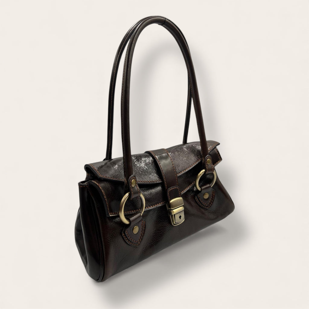 Giglio – Borsa in Pelle Pieno Fiore Testa di Moro | Florence Italy