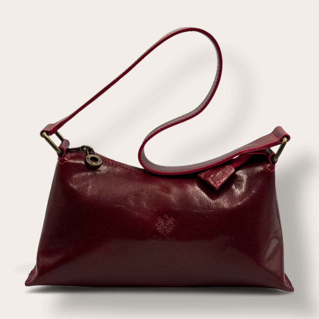 Borsa Novella Bordeaux in vera pelle | Florence Italy