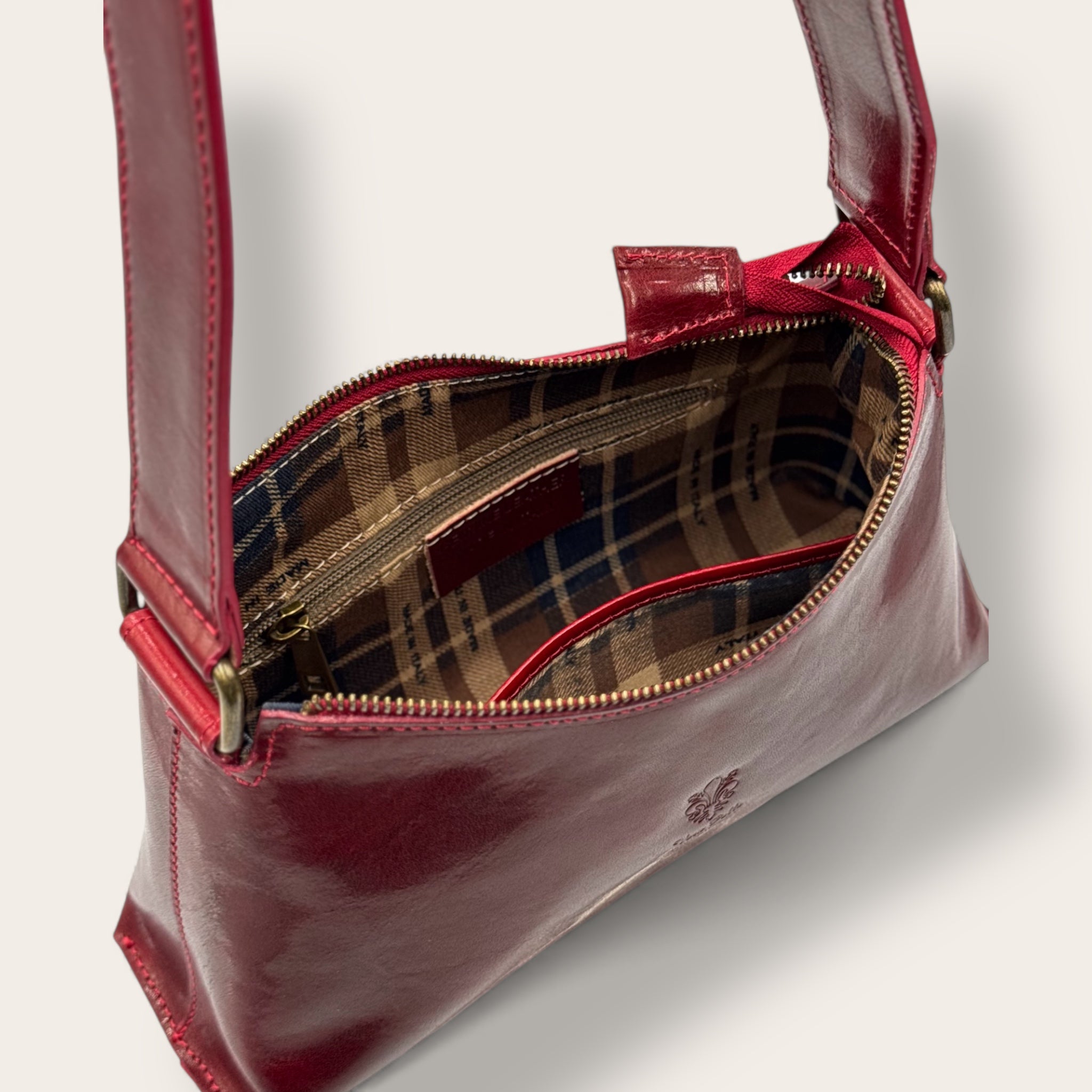 Borsa Novella Bordeaux in vera pelle | Florence Italy