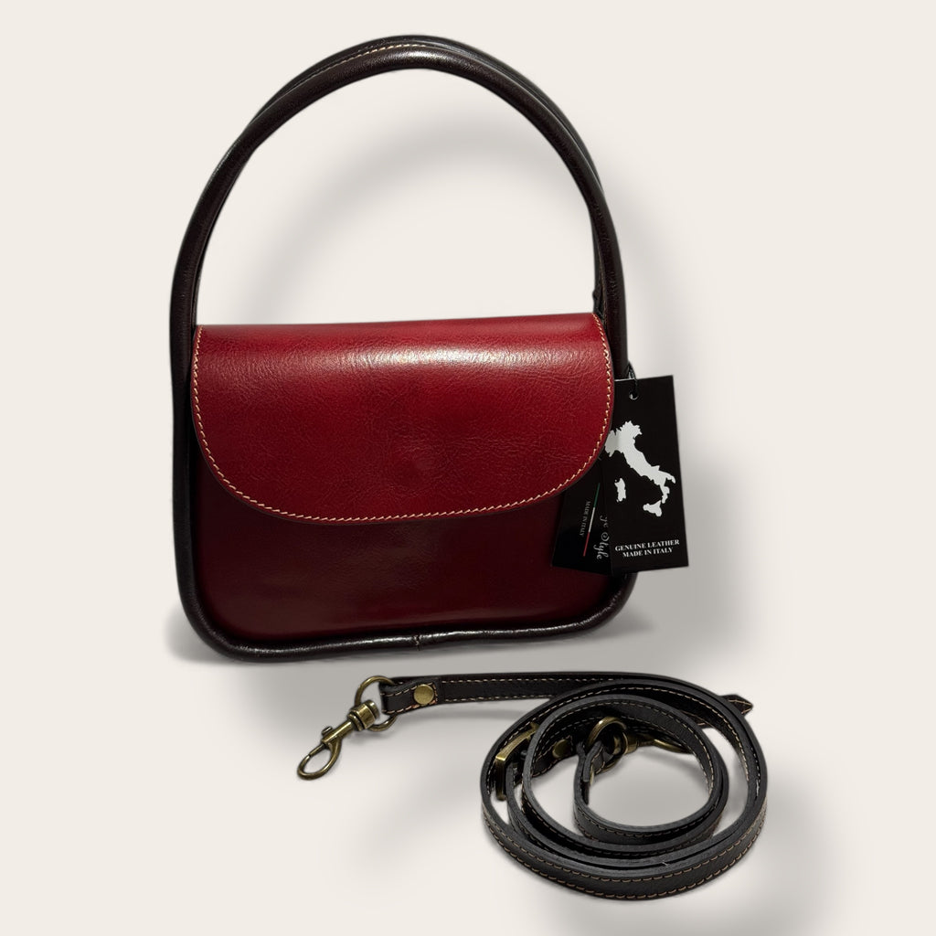 Borsa "Venere" Bordeaux e marrone - Florence Italy