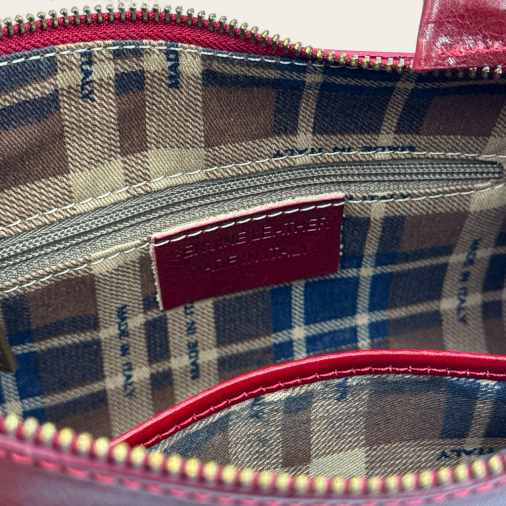 Borsa Novella Bordeaux in vera pelle | Florence Italy