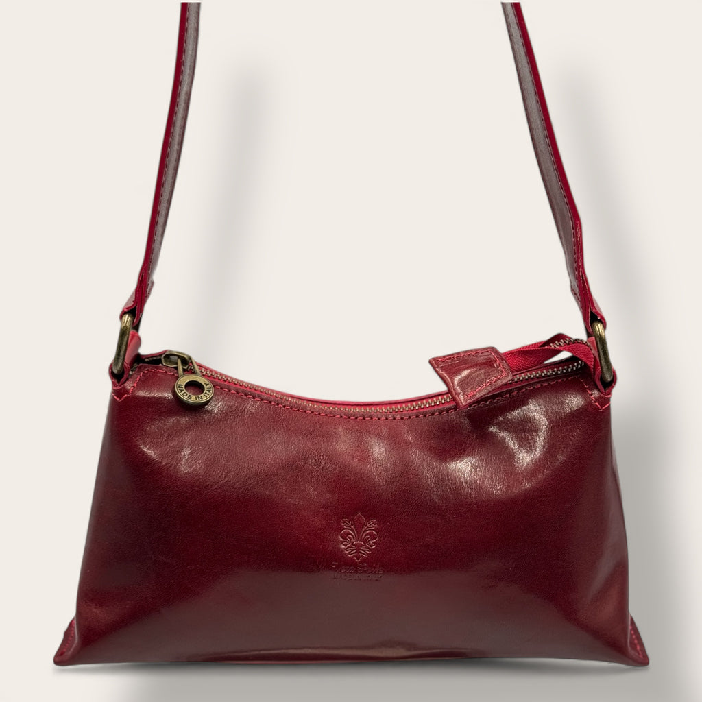 Borsa Novella Bordeaux in vera pelle | Florence Italy