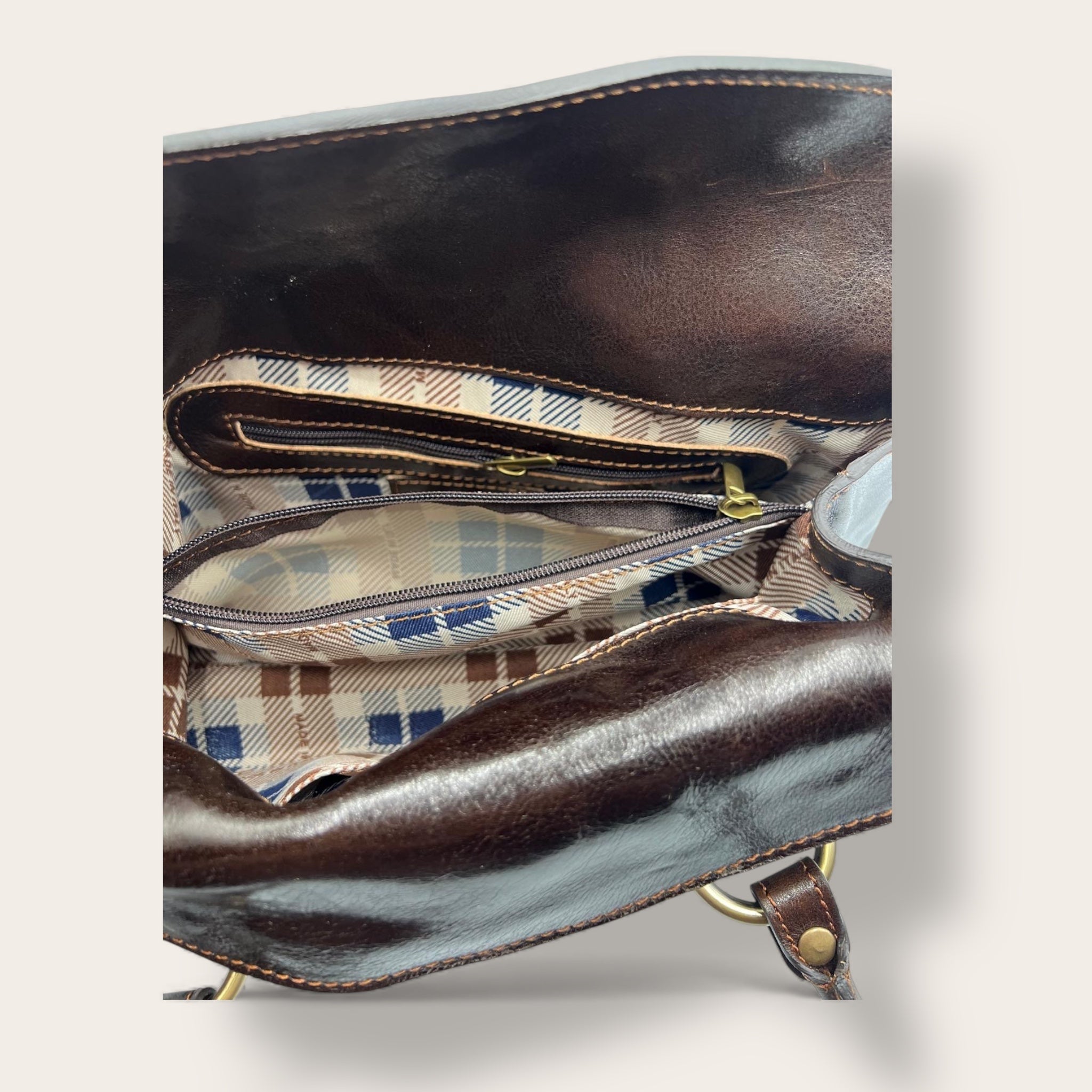 Giglio – Borsa in Pelle Pieno Fiore Testa di Moro | Florence Italy